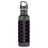 Dunkles lila und schwarzes Diamantmuster Edelstahlflasche (Rückseite)