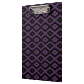 Dunkles lila und schwarzes Diamantmuster Klemmbrett (Links)