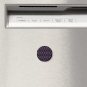 Dunkles lila und schwarzes Diamantmuster Magnet (In Situ (Geschirrspüler))