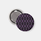 Dunkles lila und schwarzes Diamantmuster Magnet (Vorderseite/Rückseite)