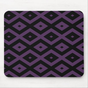 Dunkles lila und schwarzes Diamantmuster Mousepad