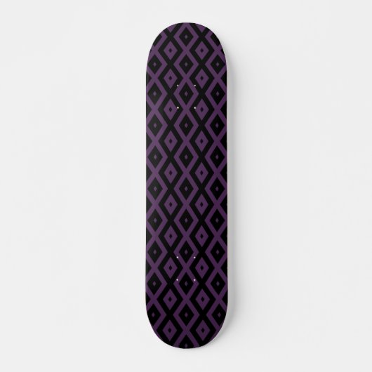 Dunkles lila und schwarzes Diamantmuster Skateboard (Vorne)