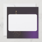 Dunkles lila Weihnachtsmotiv mit goldenen Weihnach Einladung (Rückseite)