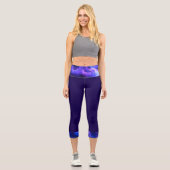 Dunkles Lila Wolkenmuster Capri Leggings (Vorderseite)
