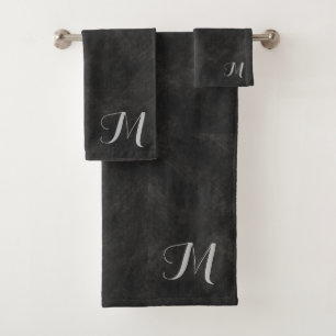Dunkles Limon Wash Luxurious Monogram Badhandtuch Set