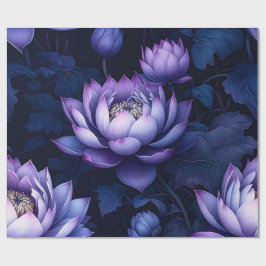 Dunkles Lotus Night Wrapping Paper Geschenkpapier