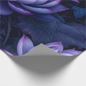 Dunkles Lotus Night Wrapping Paper Geschenkpapier (Ecke)