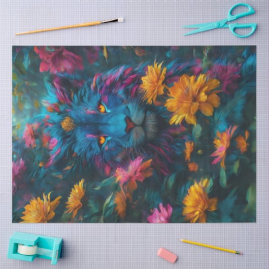 Dunkles Löwenzettel Seidenpapier (Basteln)