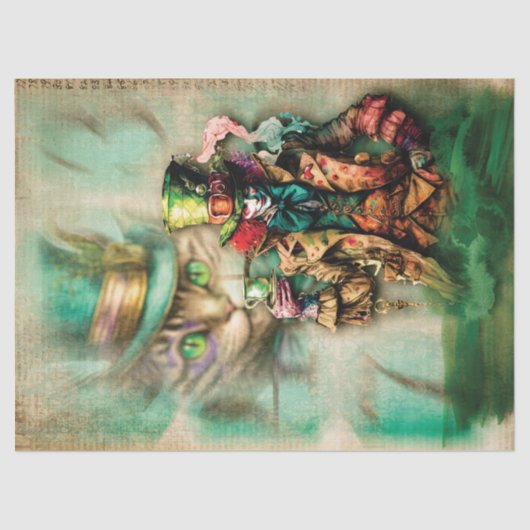 Dunkles Mad Hatter Dekoupage Paper Seidenpapier (Vorderseite)