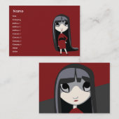 Dunkles Mädchen - mollig Visitenkarte (Vorne/Hinten)