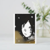 dunkles Mädchen Postkarte (Stehend Vorderseite)