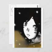 dunkles Mädchen Postkarte (Vorne/Hinten)