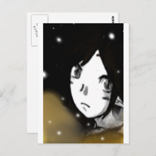 dunkles Mädchen Postkarte (Vorne/Hinten)