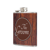 Dunkles Mahagoni-Holz-Kornholz-Muster Flachmann (Links)