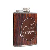 Dunkles Mahagoni-Holz-Kornholz-Muster Flachmann (Rechts)