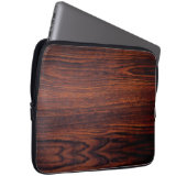 Dunkles Mahagoniholz | Braunholzmuster Laptopschutzhülle (Vorne Rechts)