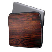 Dunkles Mahagoniholz | Braunholzmuster Laptopschutzhülle (Vorderseite Links)