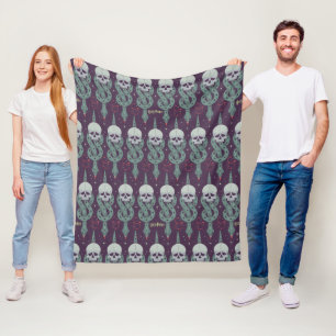 Dunkles Mal Geometrisches Symbolmuster Fleecedecke