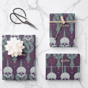 Dunkles Mal Geometrisches Symbolmuster Geschenkpapier Set