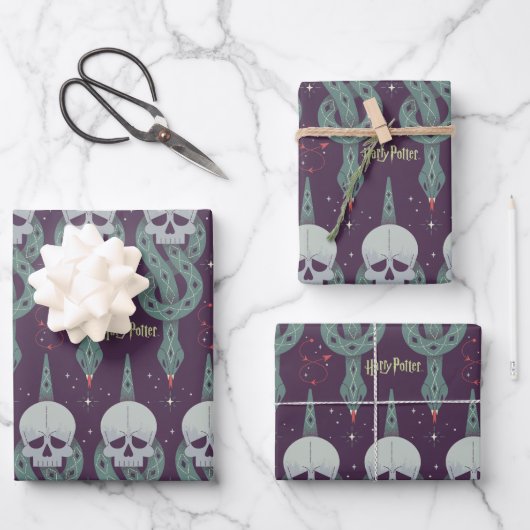 Dunkles Mal Geometrisches Symbolmuster Geschenkpapier Set (Vorderseite)