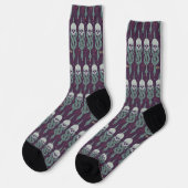 Dunkles Mal Geometrisches Symbolmuster Socken (Linkes Detail)