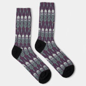 Dunkles Mal Geometrisches Symbolmuster Socken (Rechts)