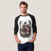 Dunkles Märchen Wolf & Rotkäppchen T-Shirt (Vorne ganz)