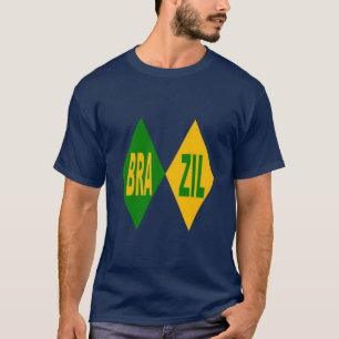 Dunkles Marine-T-Shirt Mann BRAZIL T-Shirt