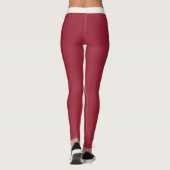Dunkles Marinearot Neutrales Personalisiertes Mode Leggings (Rückseite)