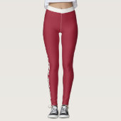 Dunkles Marinearot Neutrales Personalisiertes Mode Leggings (Vorderseite)