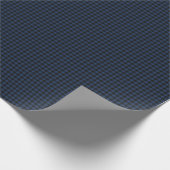 Dunkles Marineblau und schwarzes Gingham-Karo Geschenkpapier (Ecke)