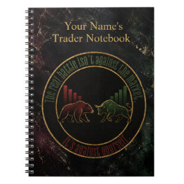 Dunkles Marmor Bull Bear Trader Design Notizblock