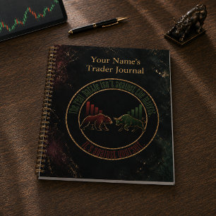 Dunkles Marmor Bull Bear Trader Design Notizblock