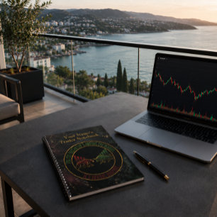 Dunkles Marmor Bull Bear Trader Design Notizblock