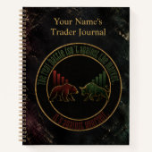 Dunkles Marmor Bull Bear Trader Design Notizblock (Vorderseite)