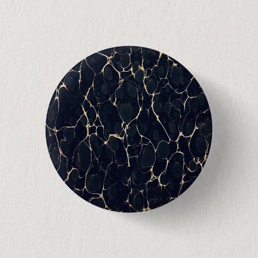 Dunkles Marmor-Muster Abstrakter Alkohol-Tinte-Sti Button (Vorderseite)