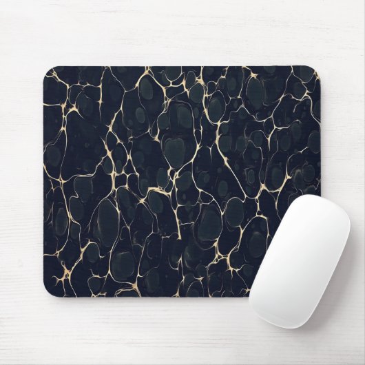 Dunkles Marmor-Muster Abstrakter Alkohol-Tinte-Sti Mousepad (Mit Mouse)