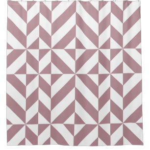 Dunkles Mauve-Geometrisches Würfelmuster Duschvorhang