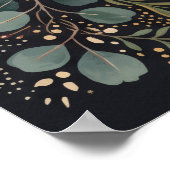 Dunkles maximalistisches Blumenposter Poster (Ecke)