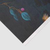 Dunkles Meer Blauer Vogel Chinoiserie Kirschblüten Seidenpapier (Ausschnitt)