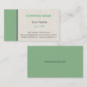 Dunkles Meer grün beruflich elegant modern Visitenkarte (Vorne/Hinten)