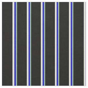 Dunkles Meer grün, blau, beige und schwarze Linien Stoff