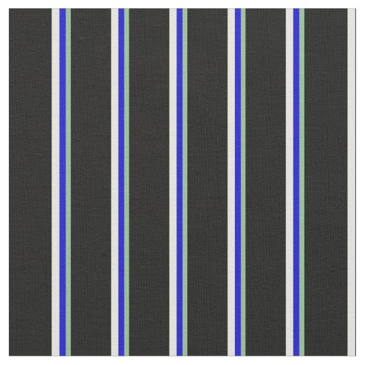 Dunkles Meer grün, blau, beige und schwarze Linien Stoff (Nahaufnahme)