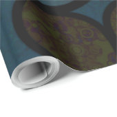 Dunkles mehrfarbiges BlumenPackpapier Geschenkpapier (Rolleneckpunkt)