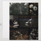 Dunkles, melancholisches Collage-Schrappbuchpapier (Vorne/Hinten)