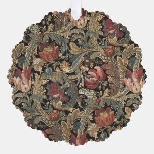 Dunkles, melancholisches, vintage-blumiges botanis ornament karte