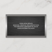 Dunkles Metall-Aluminium-Silber Visitenkarte (Rückseite)