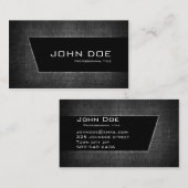 Dunkles Metall Visitenkarte (Vorne/Hinten)