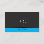 Dunkles minimales graues Rauschen blauer Akzent Mo Visitenkarte (Vorderseite)