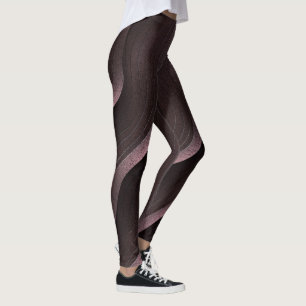 Dunkles Minimalistisches Muster für Wavy Lines Leggings